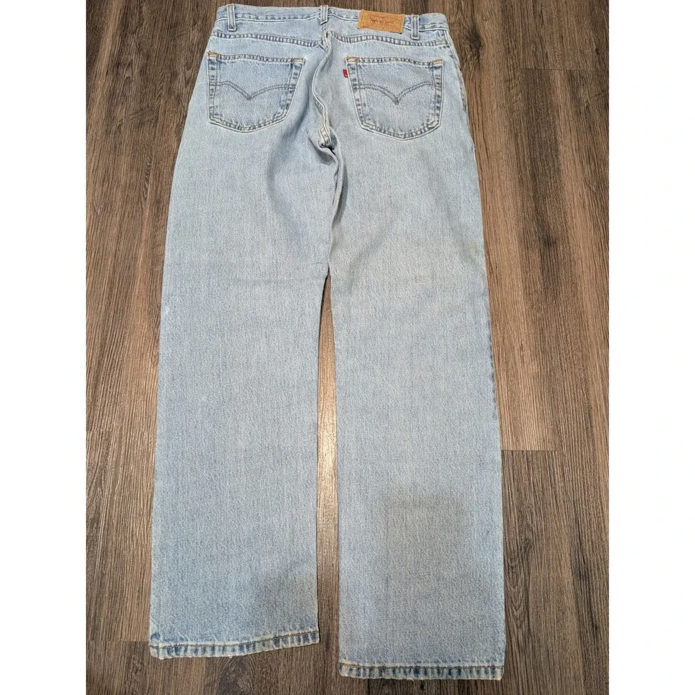VTG Levis 505 Jeans Light Wash Denim Regular Fit Straight Leg Size‎ 34x30 READ